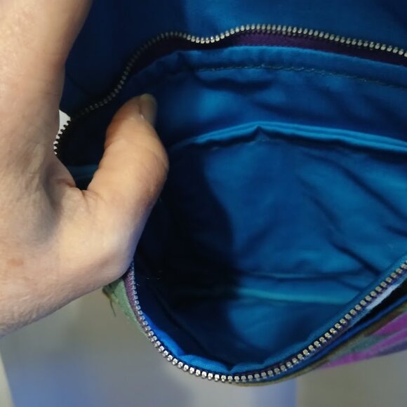 New Aztec print Southwestern Cowgirl Shoulder Purse Purple Blue Sling Crossbody - Picture 7 of 11